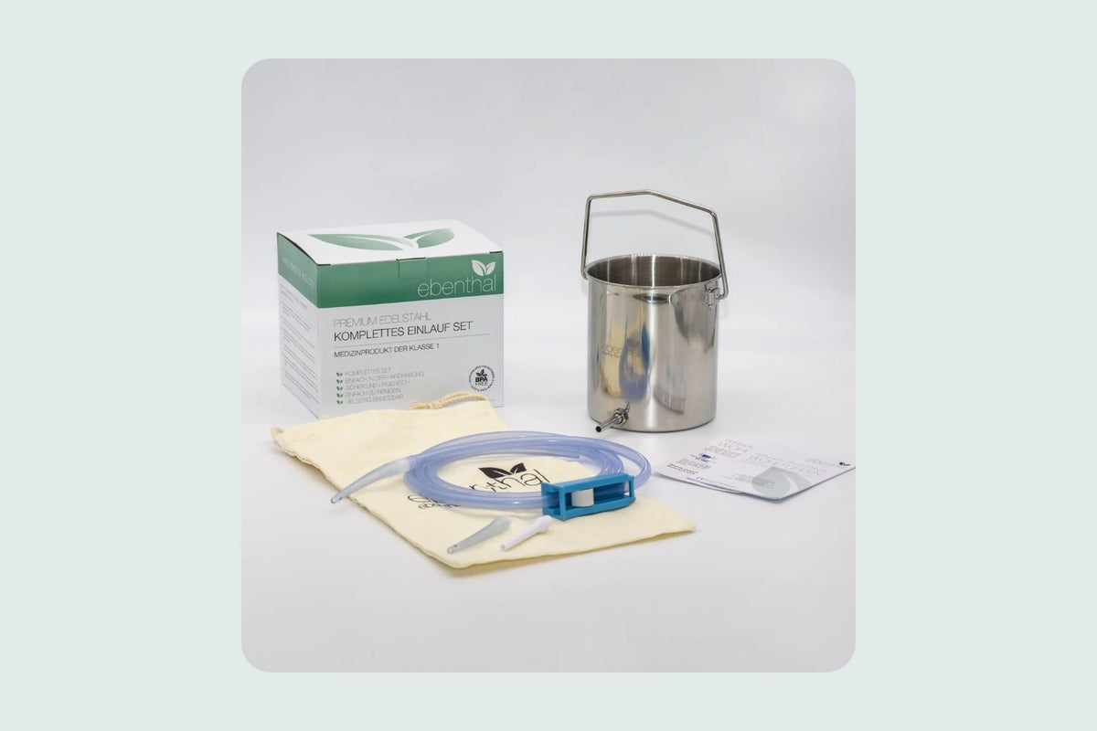 Edelstahl-Einlaufset 2 Liter mit Schlauch, Spitzen und Baumwollbeutel