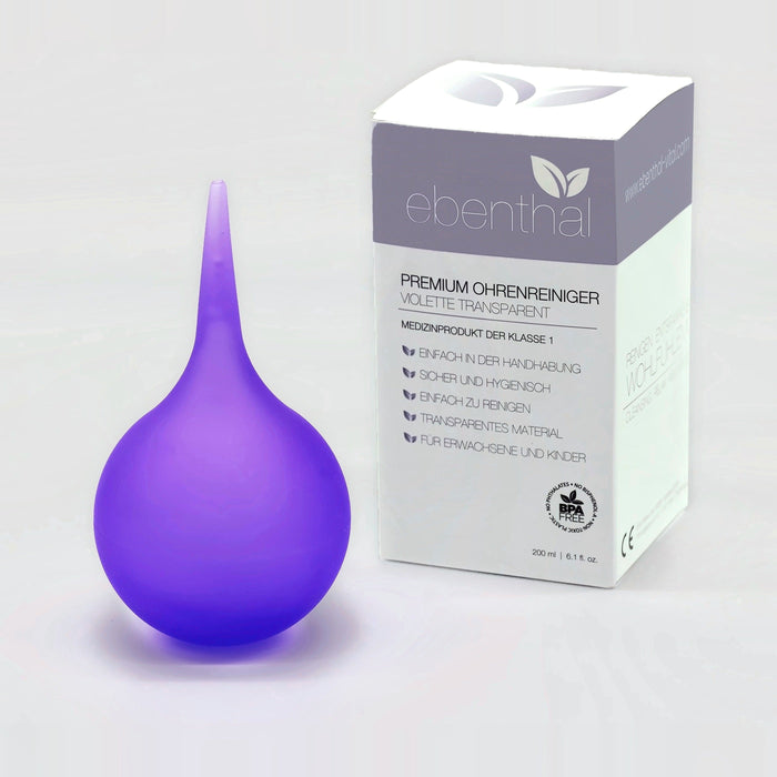 Ohrenreiniger 200 ml in Violett transparent mit Verpackung