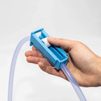Durchflussregler am Silikonschlauch, mit einer Hand bedienbar