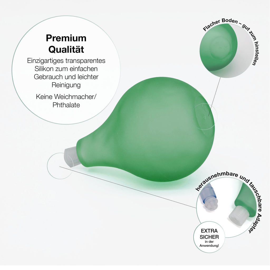 Klistier aus transparentem Soft-PVC mit flachem Boden und abnehmbarem Adapter