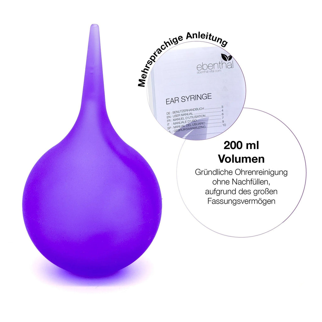Ohrenreiniger mit 200 ml Volumen und mehrsprachigem Benutzerhandbuch